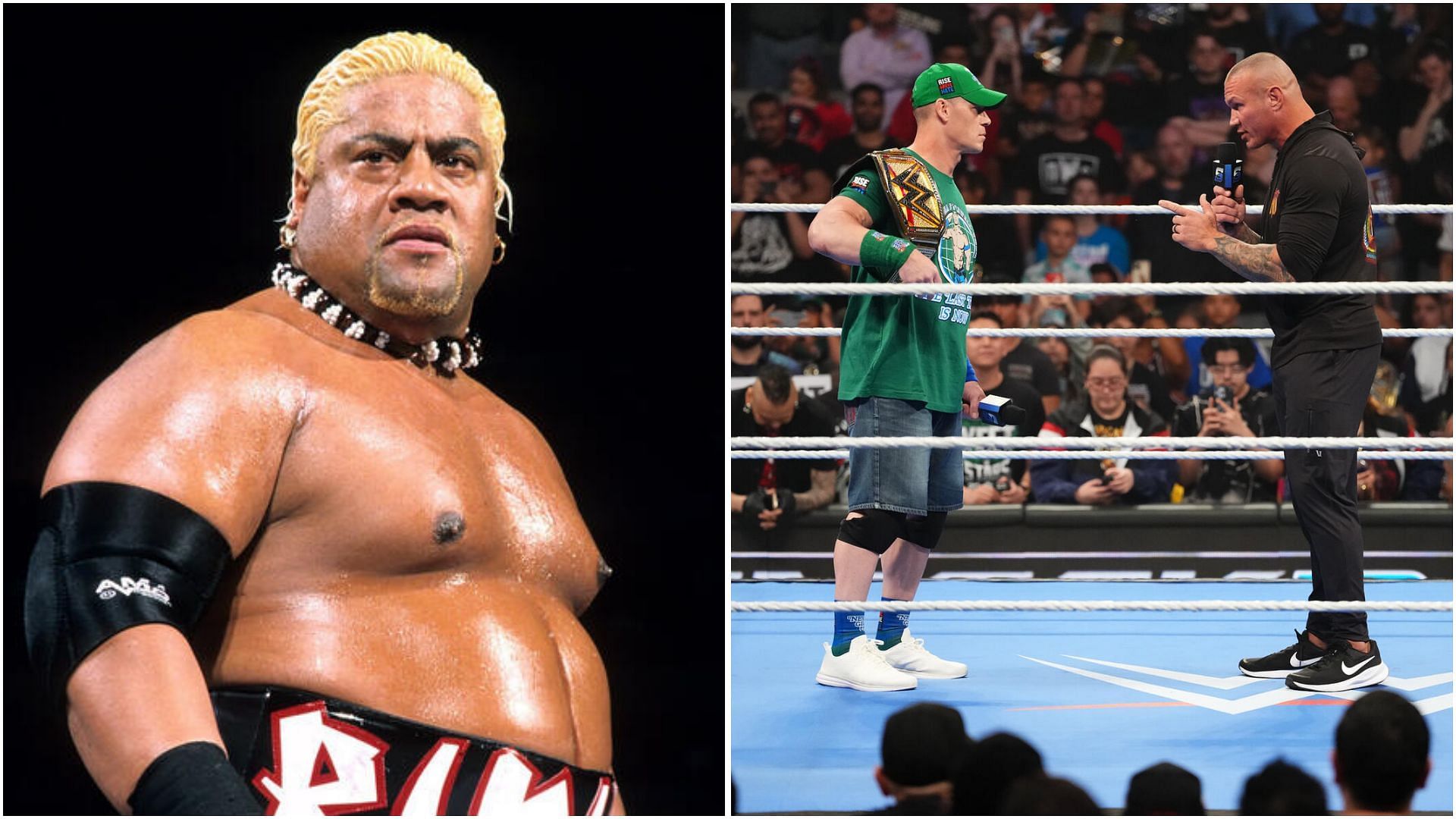Rikishi, John Cena and Randy Orton. (Photos: WWE.com)