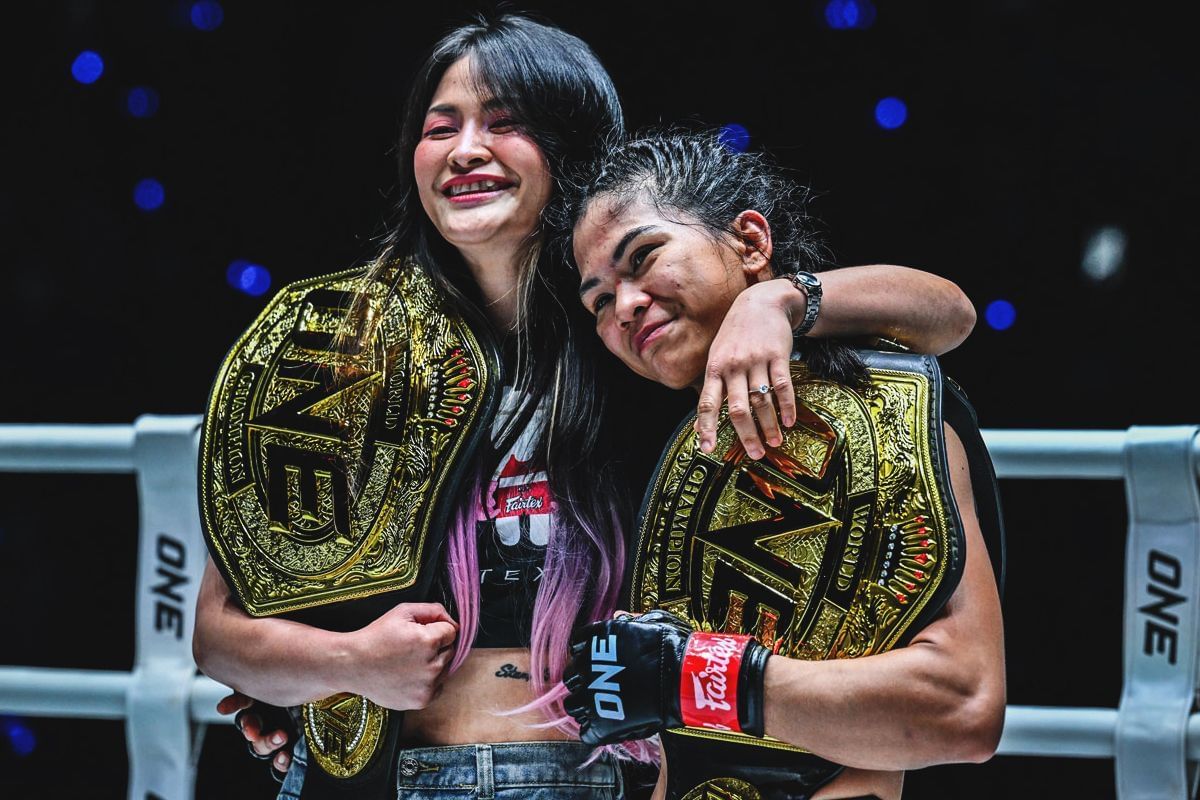 Stamp Fairtex (left) and Denice Zamboanga (right). [Photo from ONE Championship]