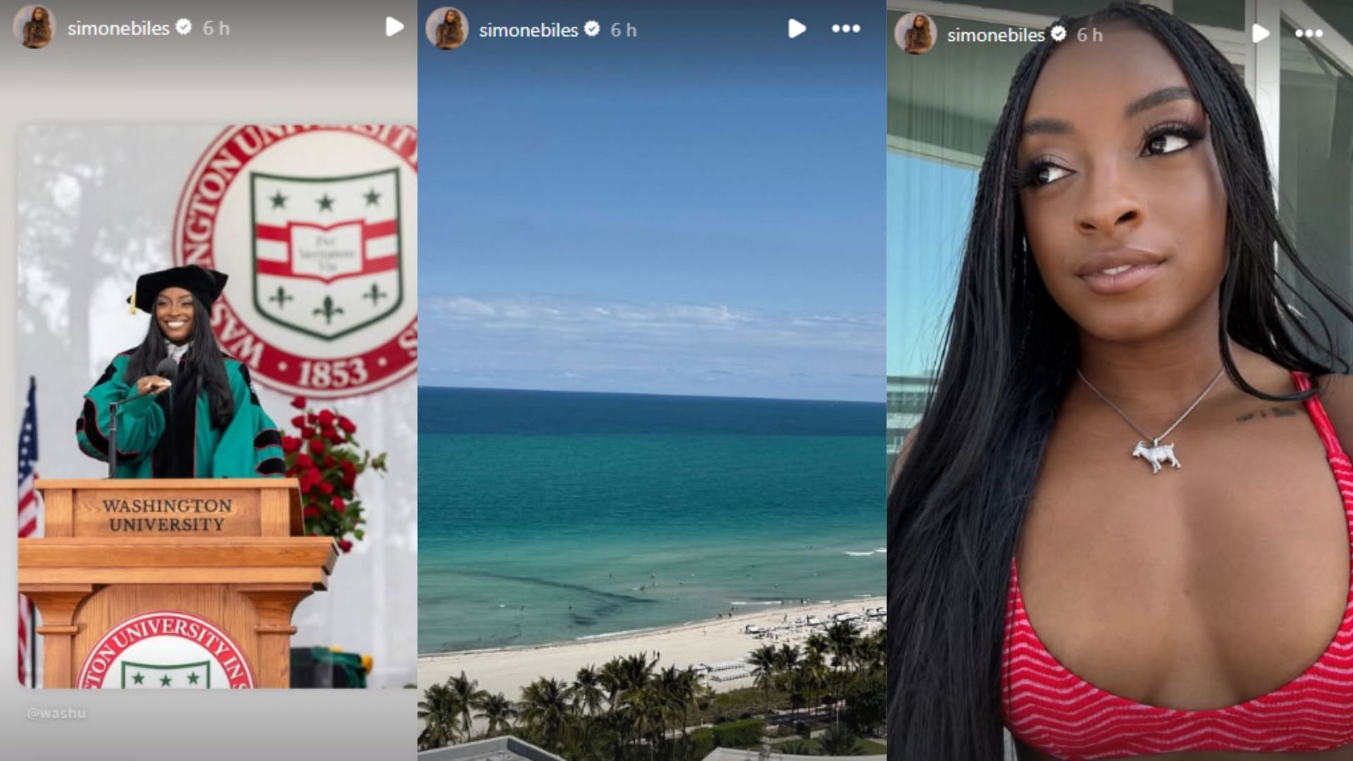 Screengrabs of Simone Biles&#039; latest Instagram stories [Image Source : Simone Biles&#039; Instagram]