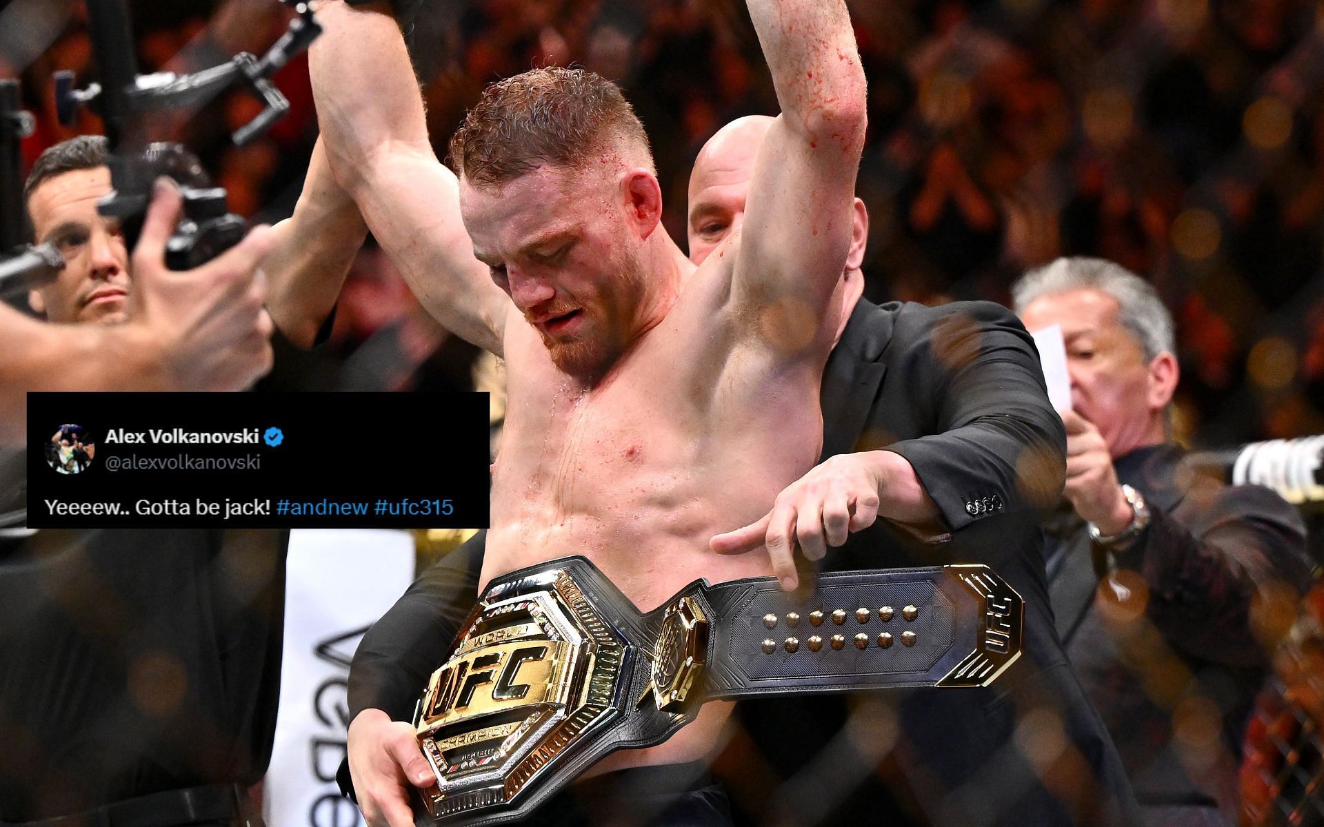 Fighters react to Jack Della Maddalena defeating Belal Muhammad at UFC 315. [Image courtesy: Getty]