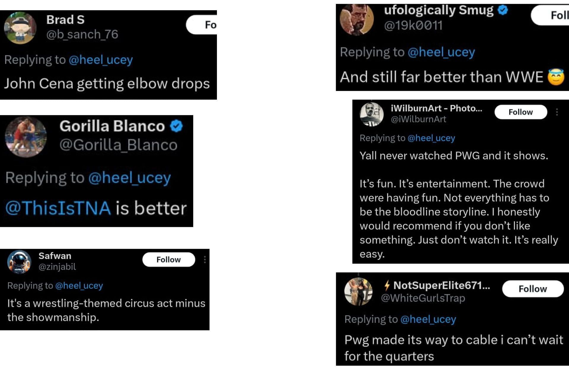 Fans had different opinions on the viral spot from AEW Dynamite this week! [Images via Heel Ucey&#039;s X]