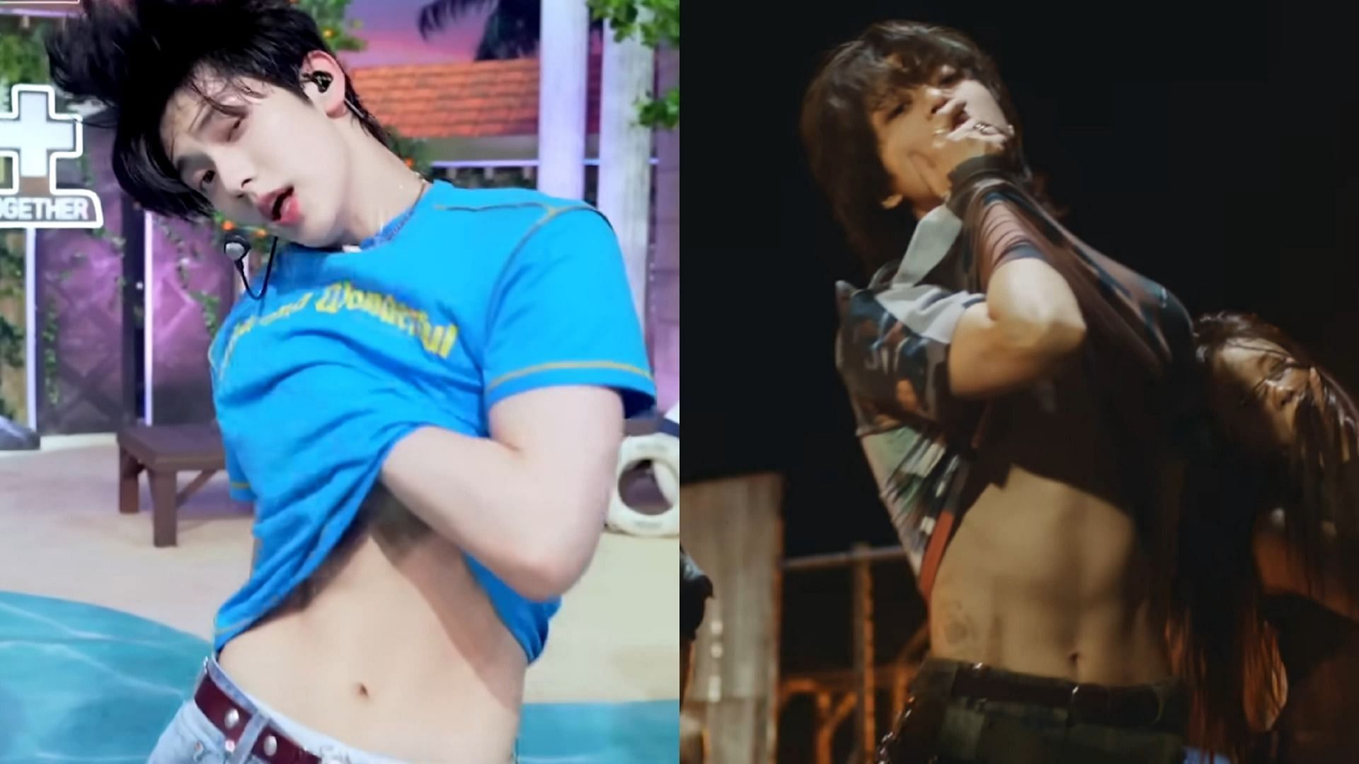 Stills from Love Language and Guilty (Image via YouTube/@kbsworldtv and @SMTOWN)