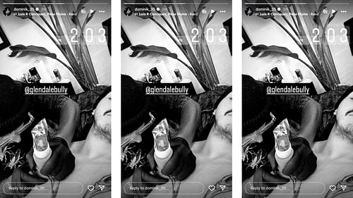 Mysterio shared an update while getting a new tattoo today. [Image credit: Dominik Mysterio's Instagram story]
