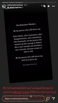 Anthony Kim shares his frustration after a disappointing start to the LIV Golf season | Image via Instagram @anthonykimofficial