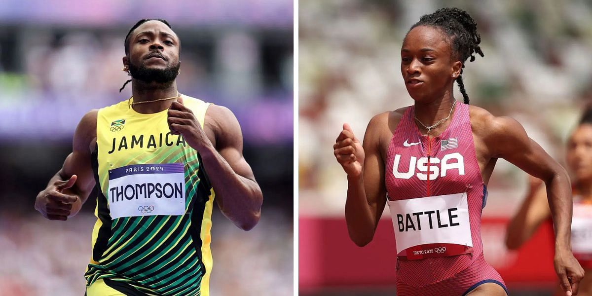 Kishane Thompson (L) and Anavia Battle (R) shine at 2025 Shanghai Diamond League. PHOTO: Both from Getty