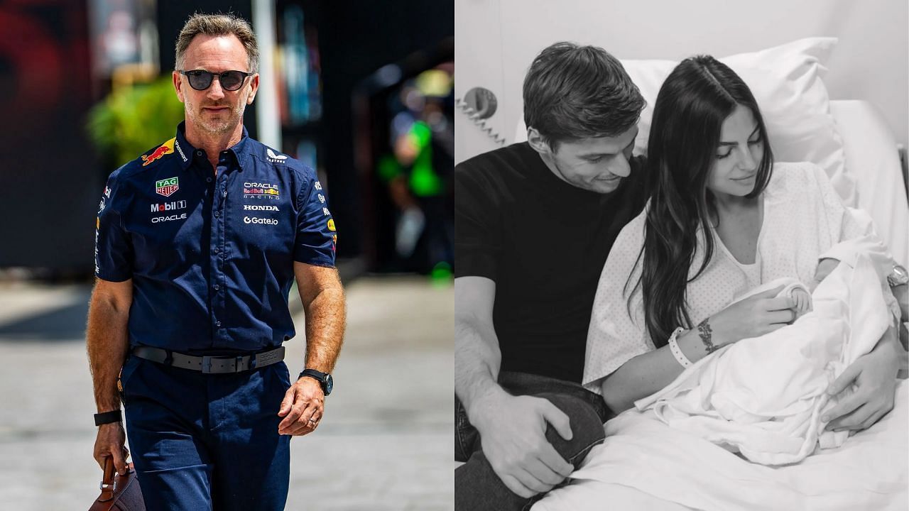 Christian Horner [L] Max Verstappen with wife Kelly [R] [Image Source: @maxverstappen1/Instagram, Getty]