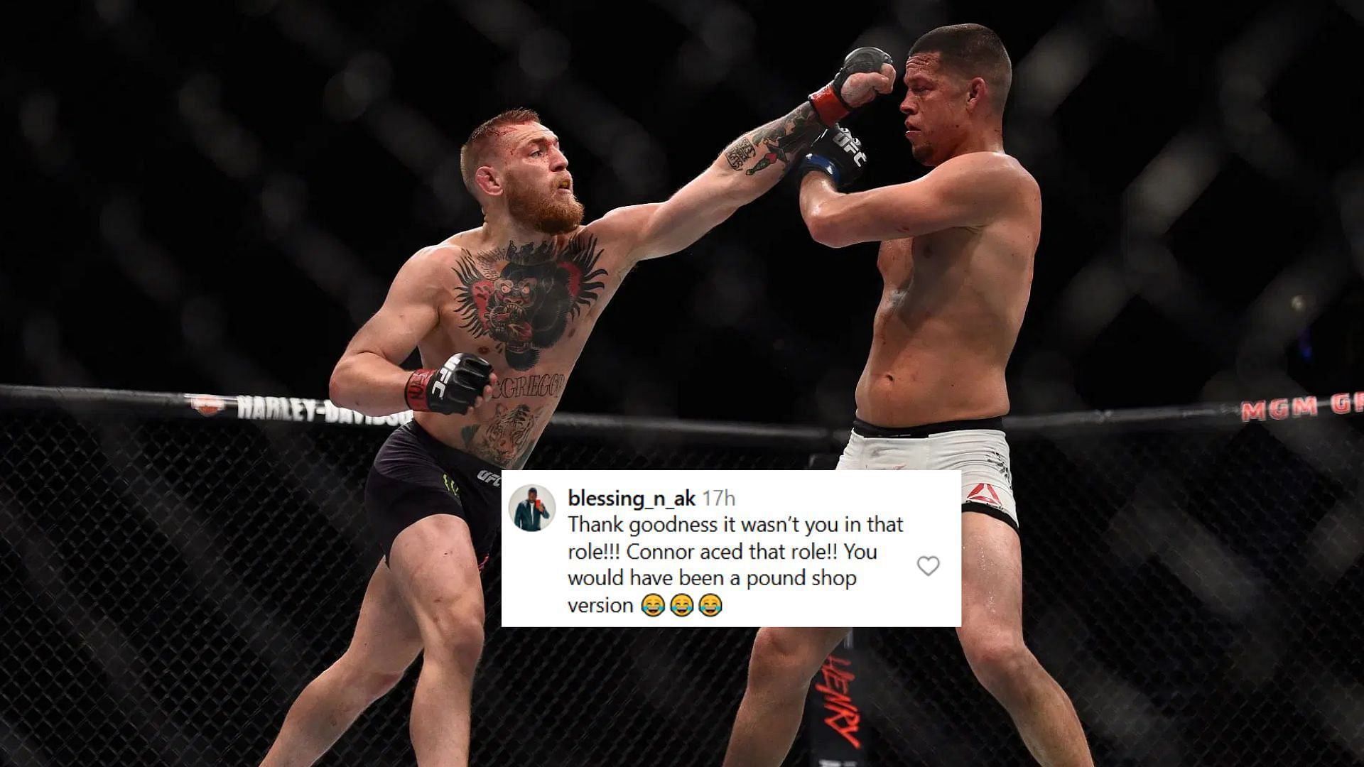 Fans react as Nate Diaz (right) claims on nearly taking Conor McGregor