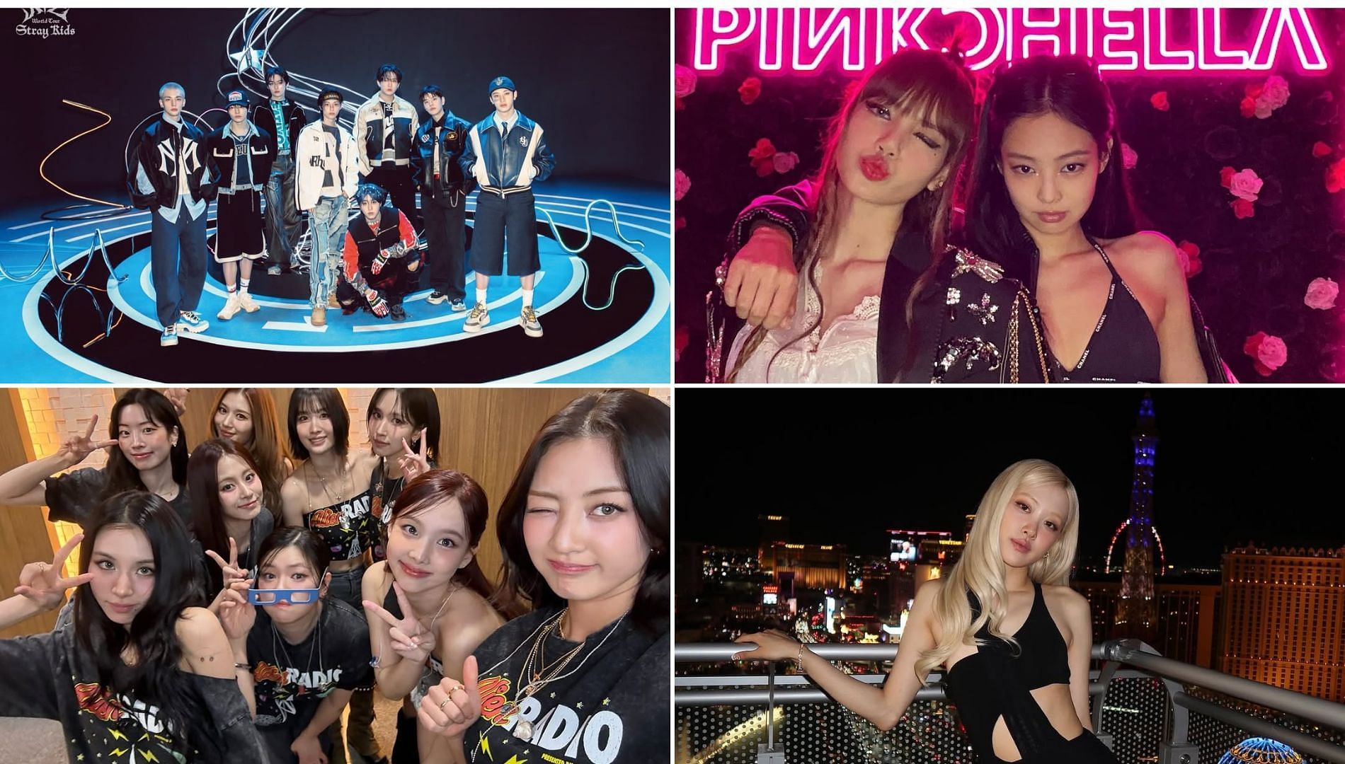 StrayKids, Twice, Jennie, Lisa and Ros&eacute; are nominated in this years Awards (Image Via Instagram@straykids_official_jp@twicetagram@lalalalisa_m @roses_are_rosie)