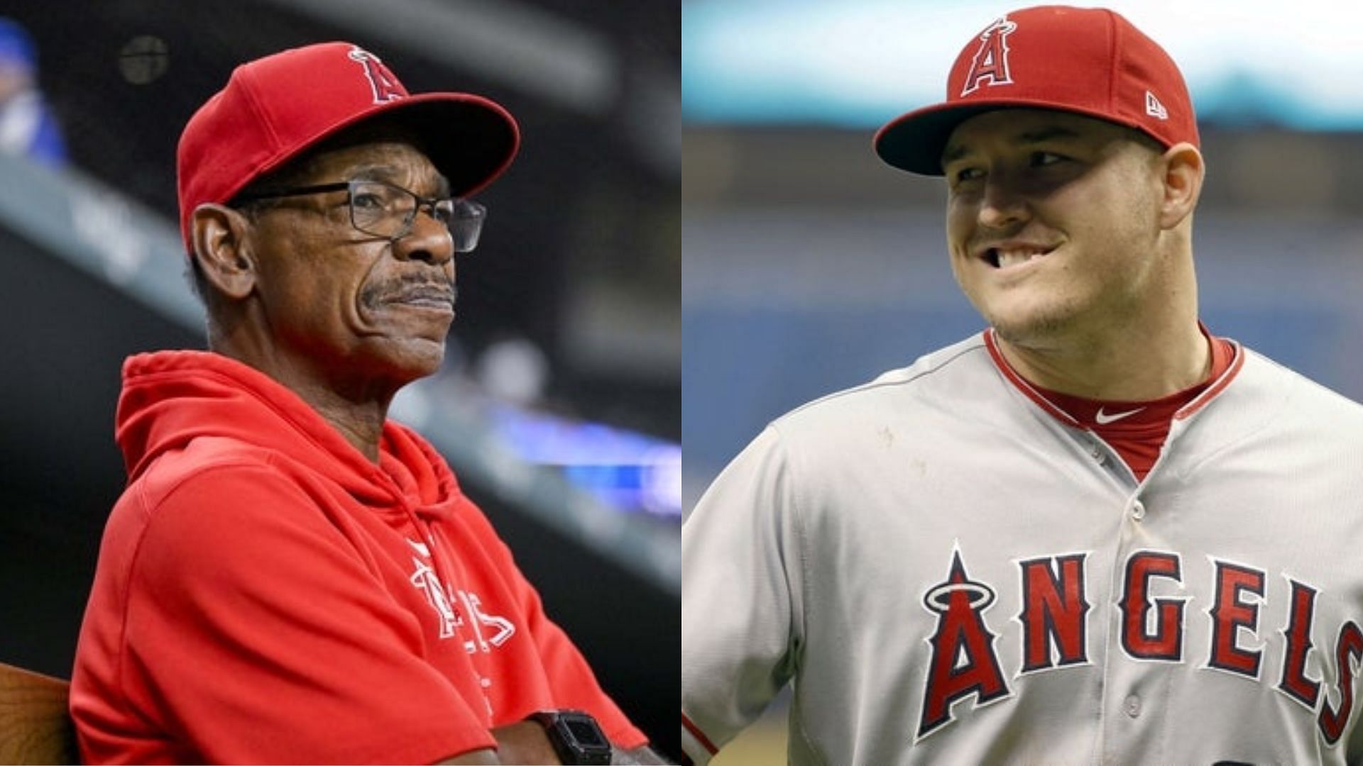 Los Angeles Angels Manager Ron Washington &amp; Mike Trout