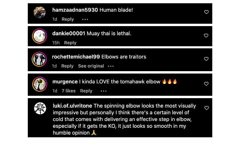 Screenshot of comments. [ONE Championship/Instagram]