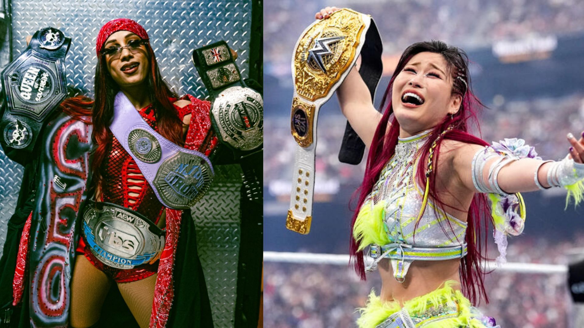 Mercedes Mone (left) / Iyo Sky (right) [Image Credits: Mone