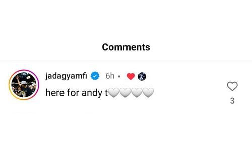 Jada Gyamfi reacted to Patrick McCaffery's photo dump on Instagram featuring his stint at the NBA Combine. Source: Instagram/@patrickmccaffery22