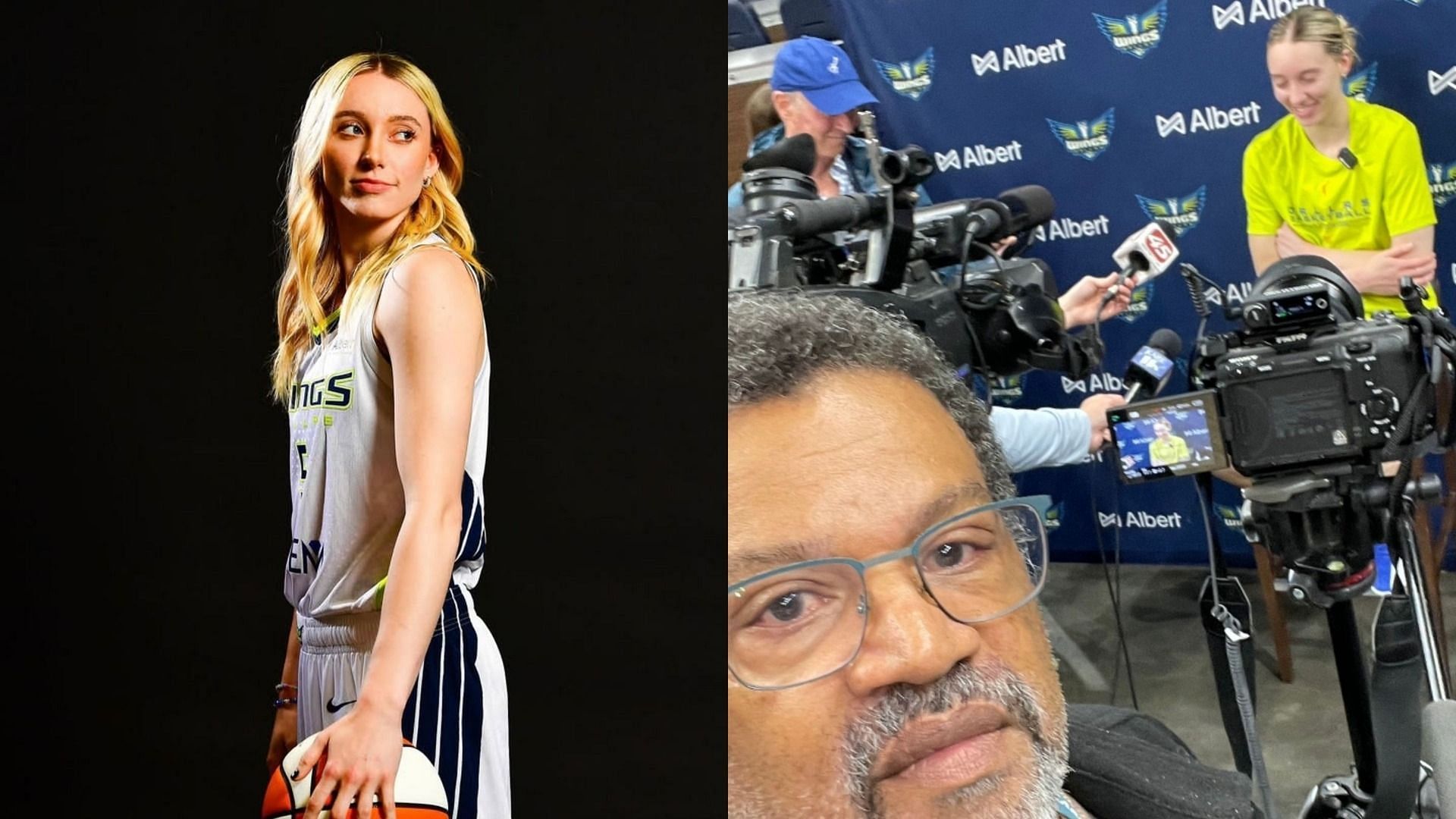 An image of Paige Bueckers and Gary Knox side by side