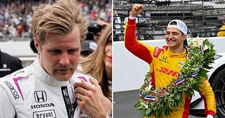 Marcus Ericsson looks inconsolable after agonizing defeat against Alex Palou in the Indy 500