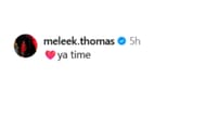 Meleek Thomas' reaction to Casmir Chavis' post on Instagram (Image Source: IMAGN)