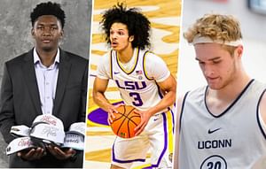 Liam McNeeley, Rob Wright, Derik Queen react as Curtis Givens III announces commitment