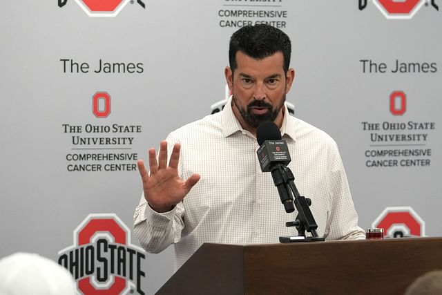 Ohio State Head Coach Ryan Day Hosts Post-NFL Draft Press Conference - Source: Getty