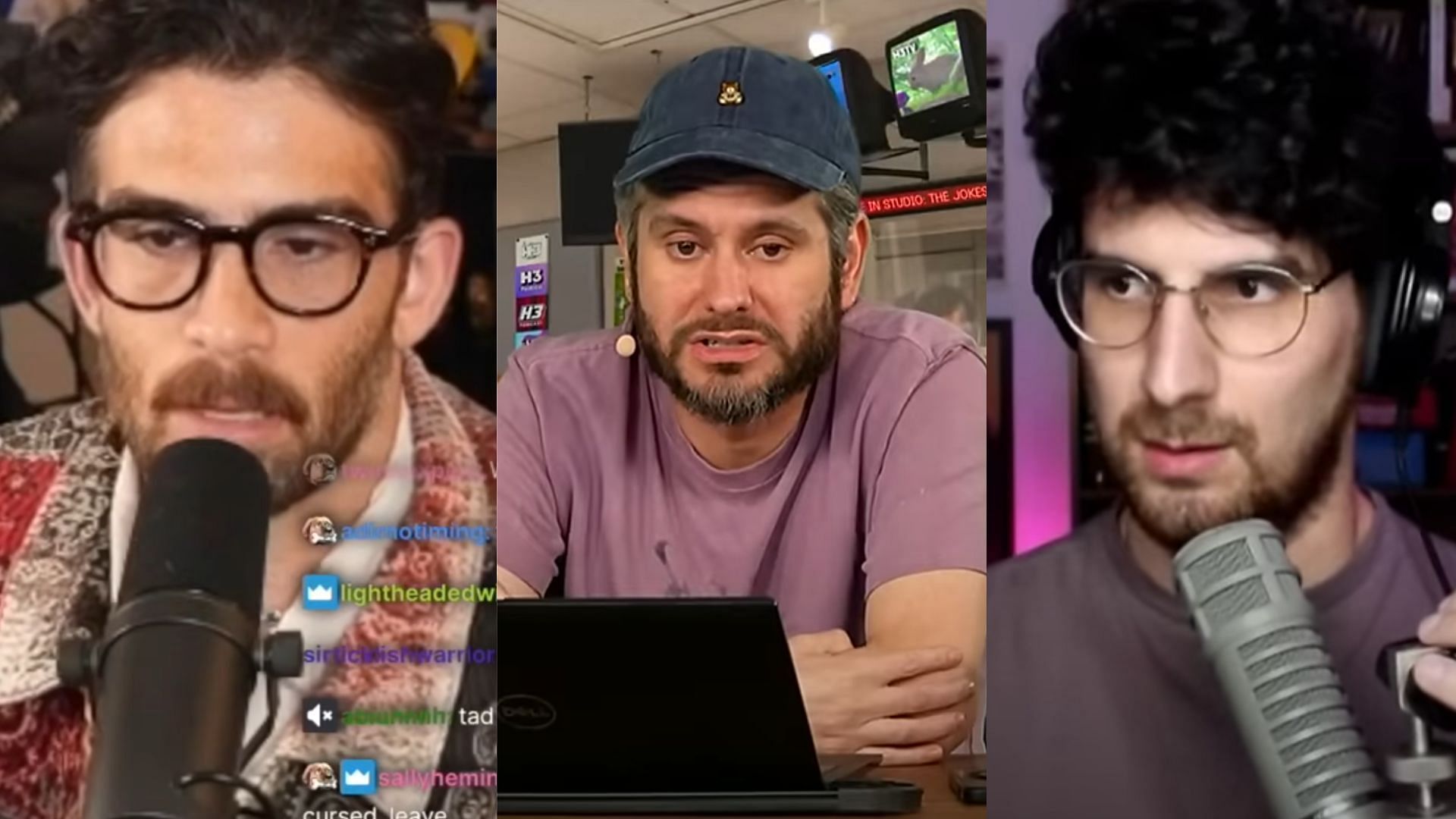 Ethan Klein urges HasanAbi to debate Lonerbox (Images via H3 Podcast Highlights, HasanAbi/YouTube)