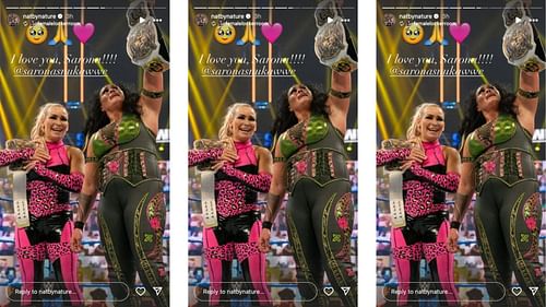 The veteran sent a heartfelt message to Tamina today. [Image credit: Natalya's Instagram story]