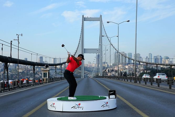 When Tiger Woods shot a golf ball from Asia that landed in Europe in a legendary DP World stint