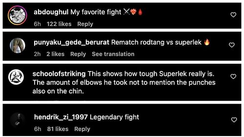 Comments from Instagram