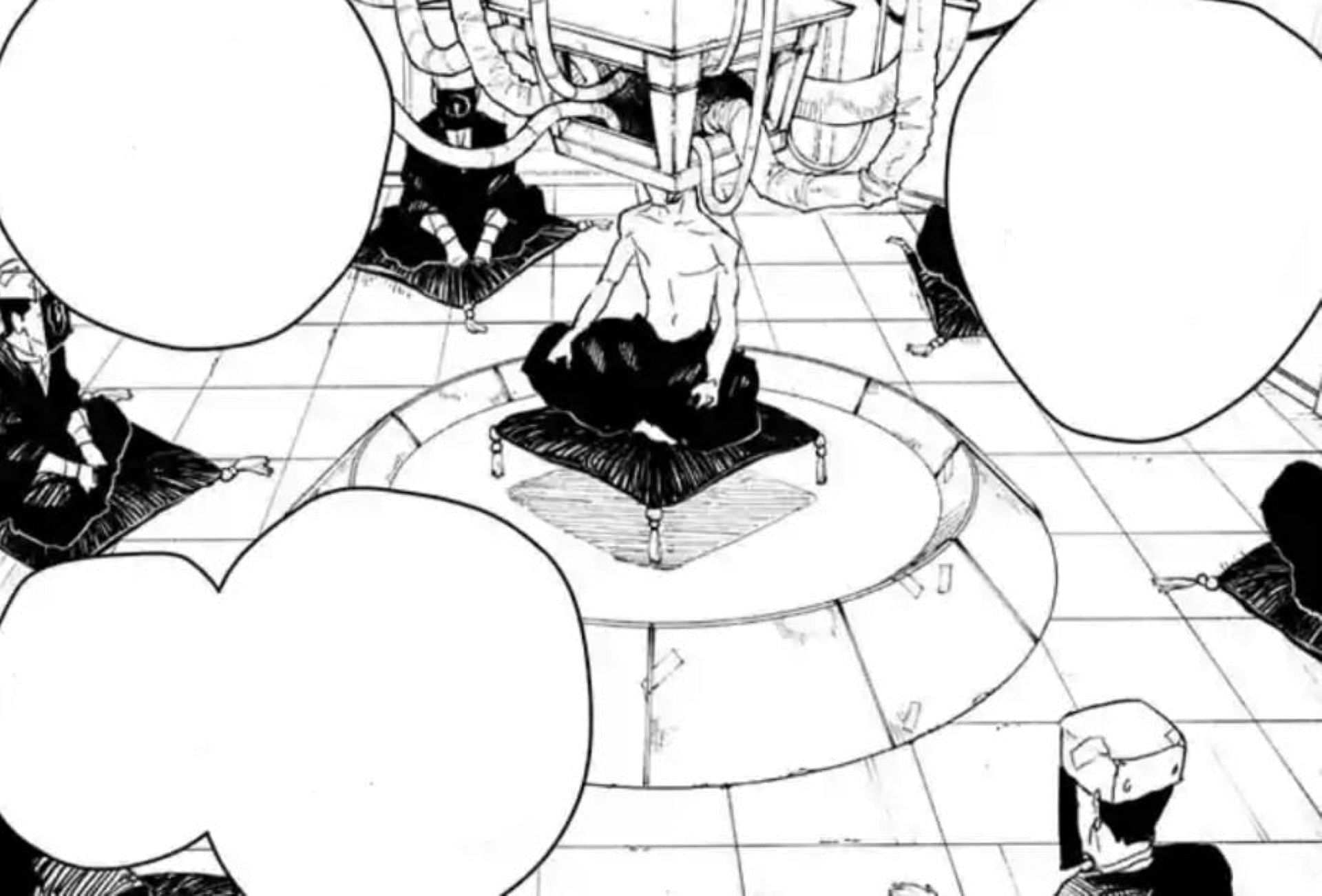 The Kamunabi sorcerers in charge of maintaining the forcefield (Image via Shueisha)