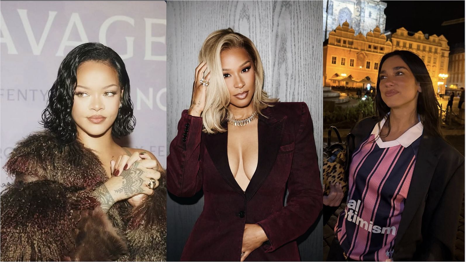 Rihanna, Savannah James and Dua Lipa