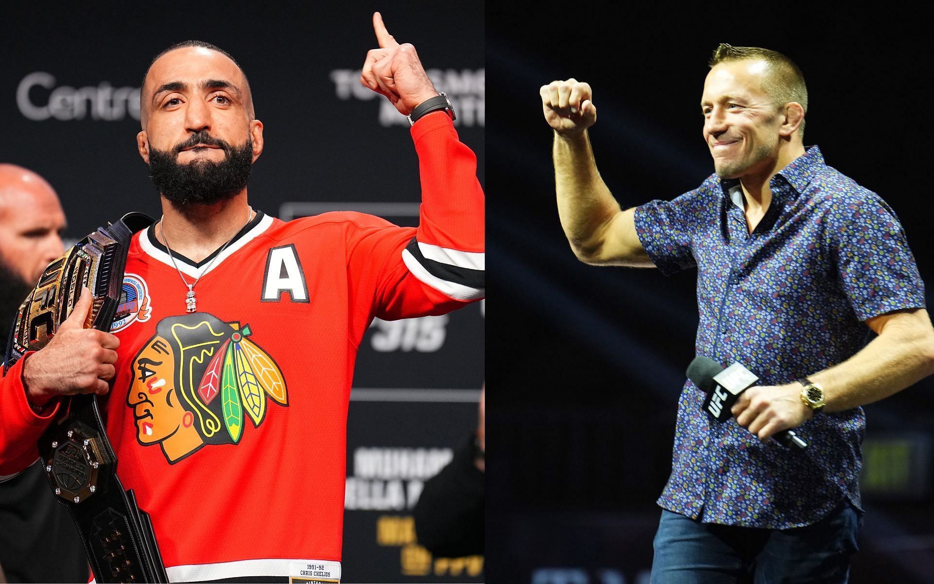 Belal Muhammad wants Georges St-Pierre to wrap the belt around his waist. [Images courtesy: Getty]