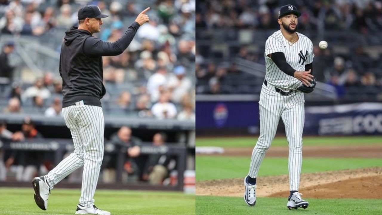 Aaron Boone and Devin Williams [Source: Imagn]