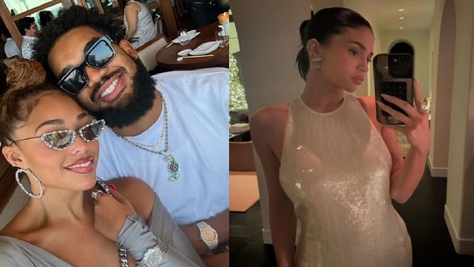 Karl-Anthony Towns' gf Jordyn Woods gushes over Kylie Jenner's stunning swimsuit pictures with Knicks hat