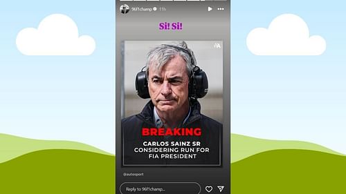 Snapshot of Damon Hill's story about Carlos Sainz Sr...Credits-Getty