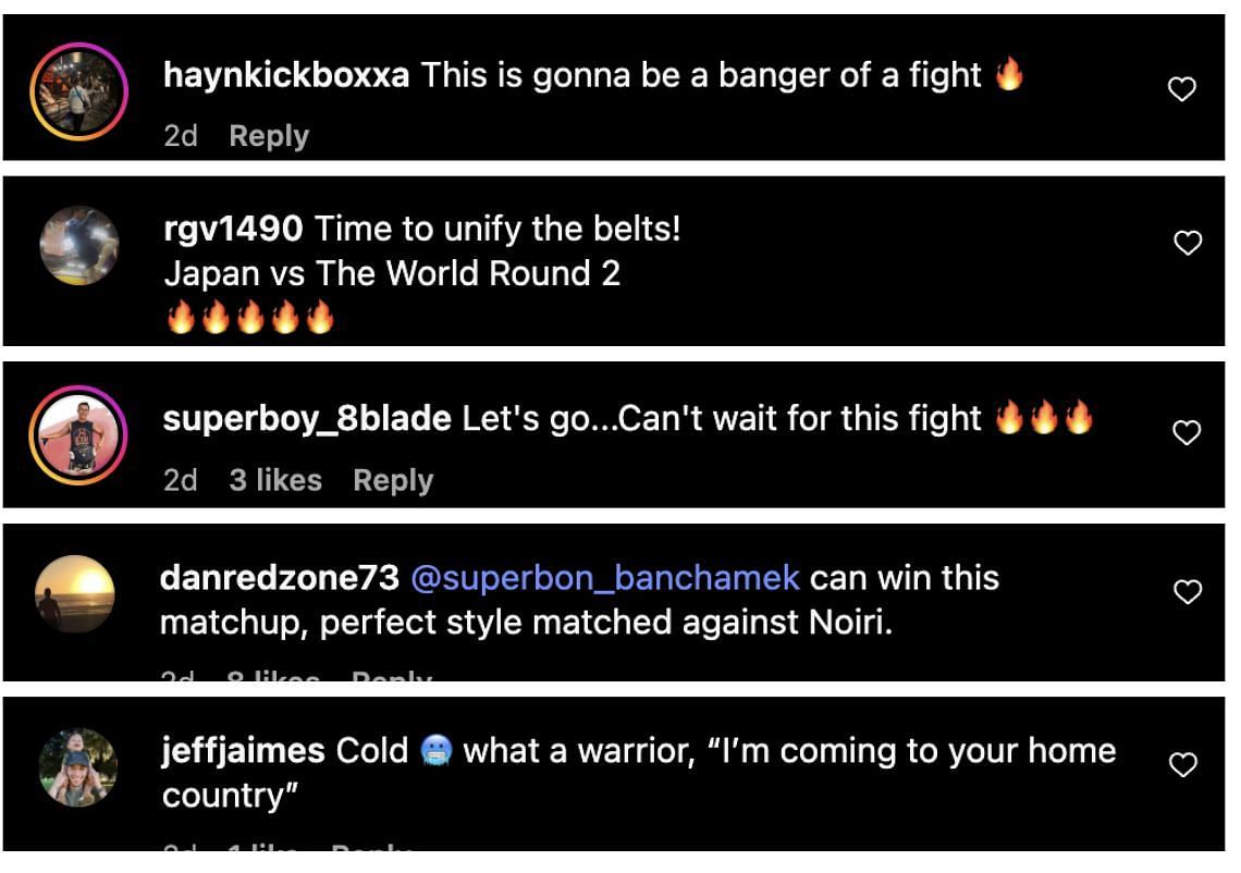 Comments from Instagram