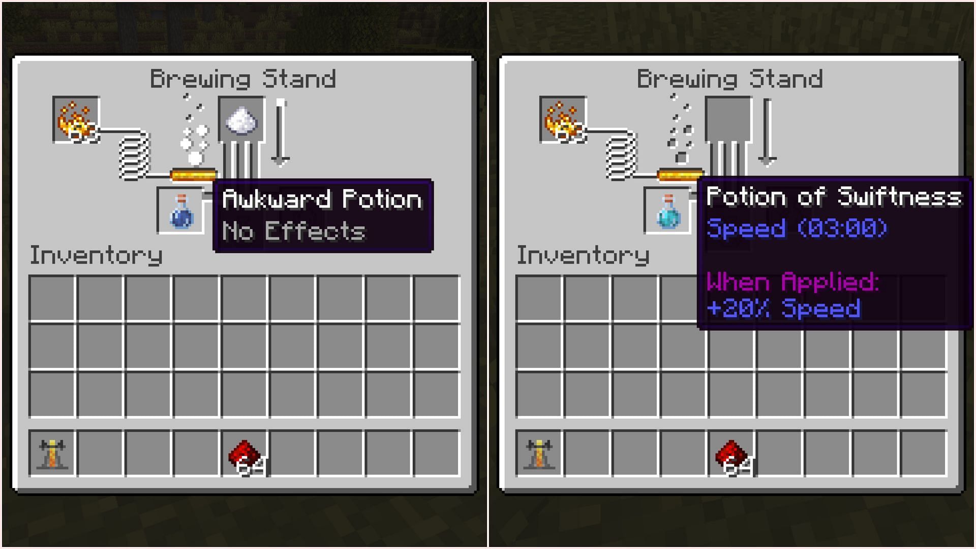 Brew any potion that has a duration (Image via Sportskeeda Gaming || Mojang Studios)