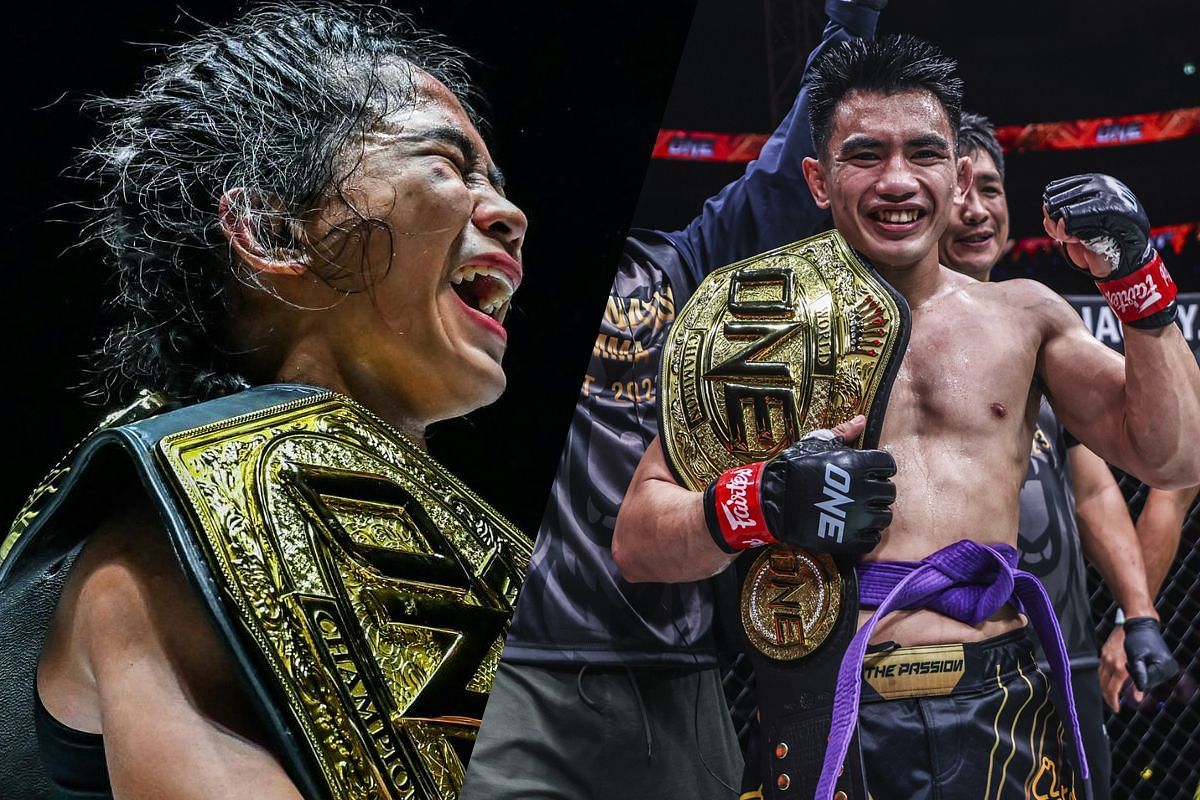 Denice Zamboanga (left), Joshua Pacio (right) [Photo via ONE Championship]