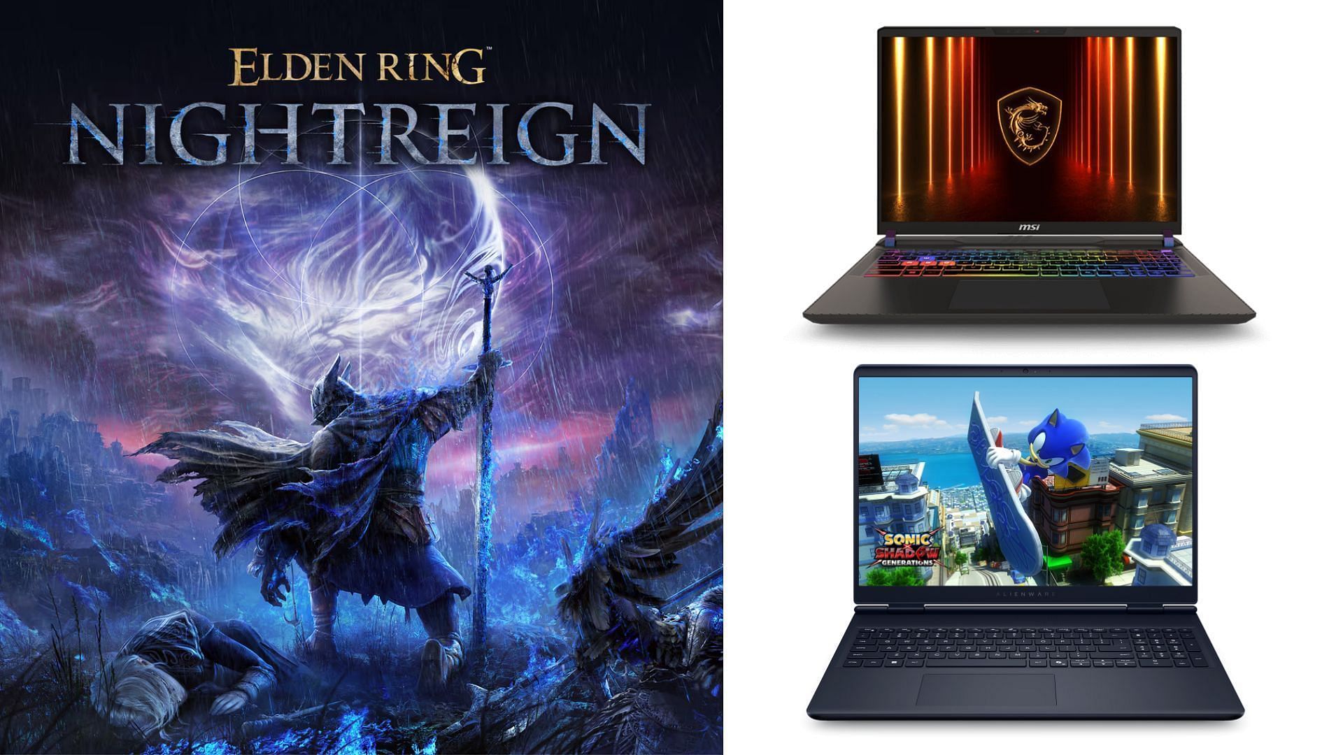 Best laptops for Elden Ring Nightreign (Image via FromSoftware, MSI, Dell)