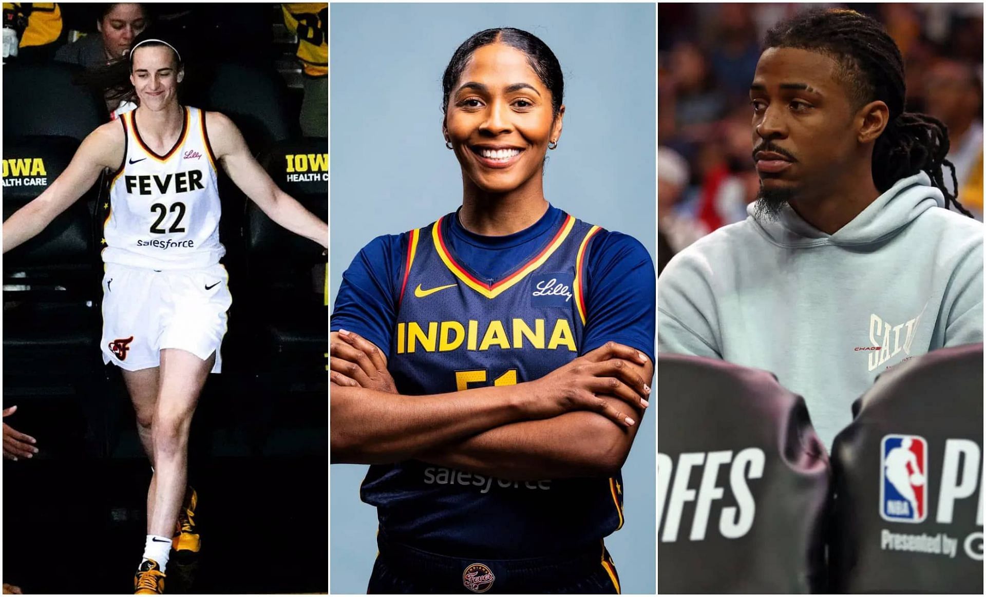 Caitlin Clark, Sydney Colson and Ja Morant