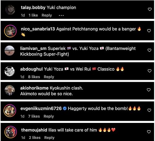 Comments from Instagram
