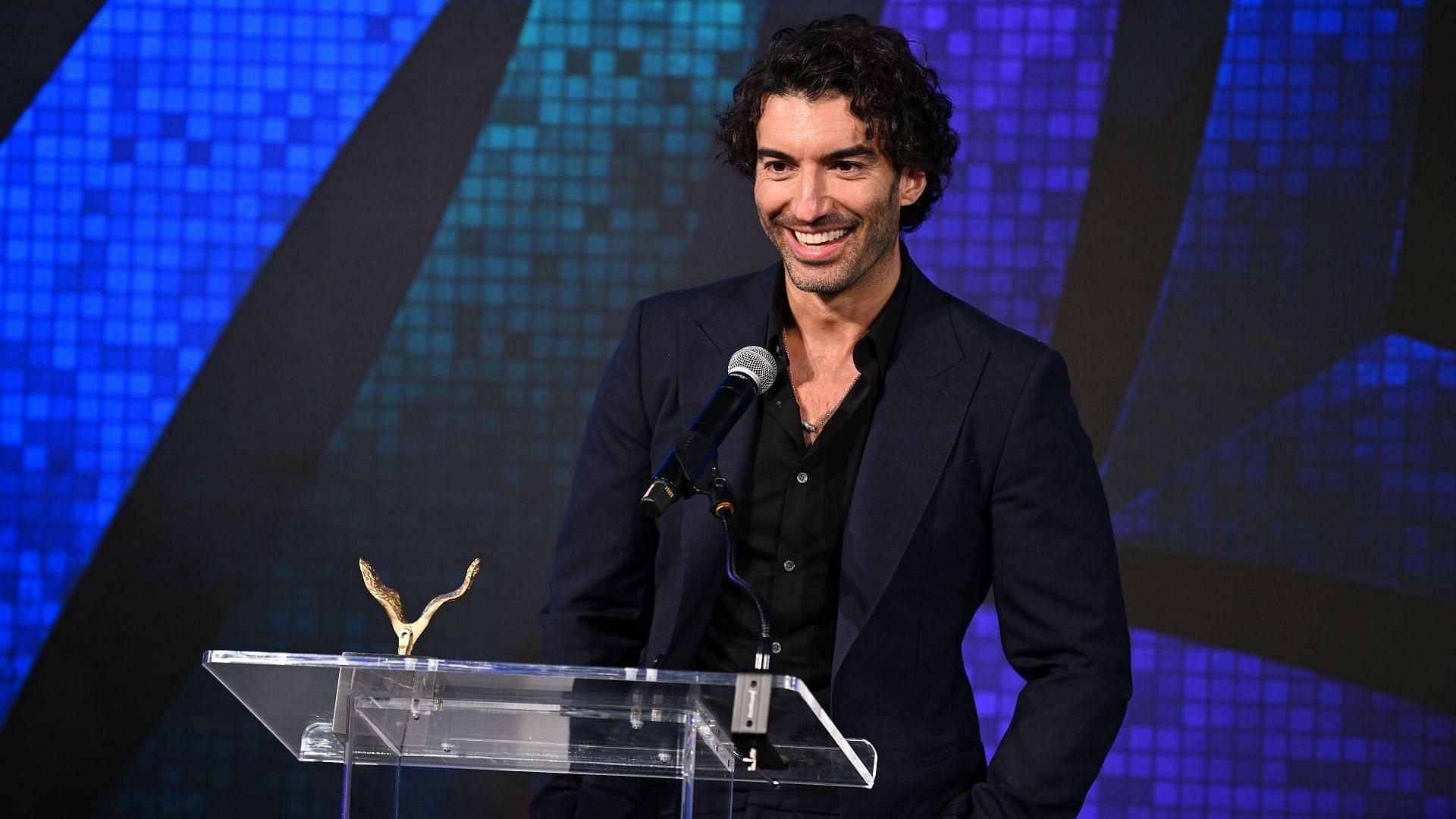 Justin Baldoni speaks onstage at the Vital Voices 12th Annual Voices of Solidarity Awards at IAC Building on December 09, 2024, in New York City. (Image via Getty/Bryan Bedder)