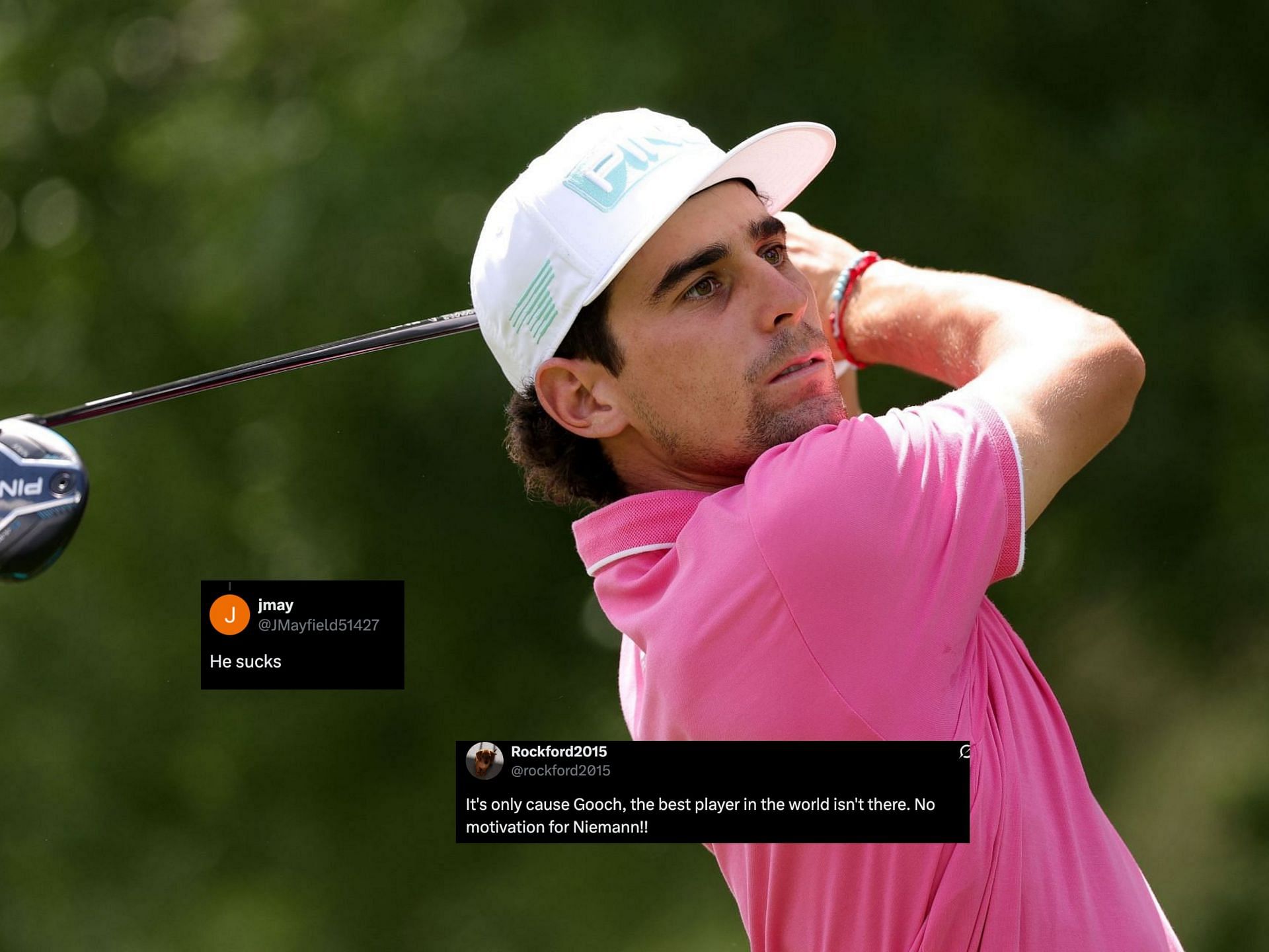 Joaquin Niemann at the PGA Championship 2025 (Image via Getty, x@rockford2015, x@JMayfield51427)