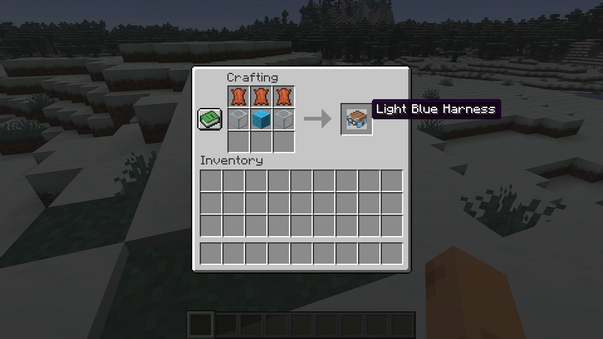 Follow this recipe to craft the harness in the Minecraft summer update 2025 (Image via Sportskeeda Gaming || Mojang Studios)