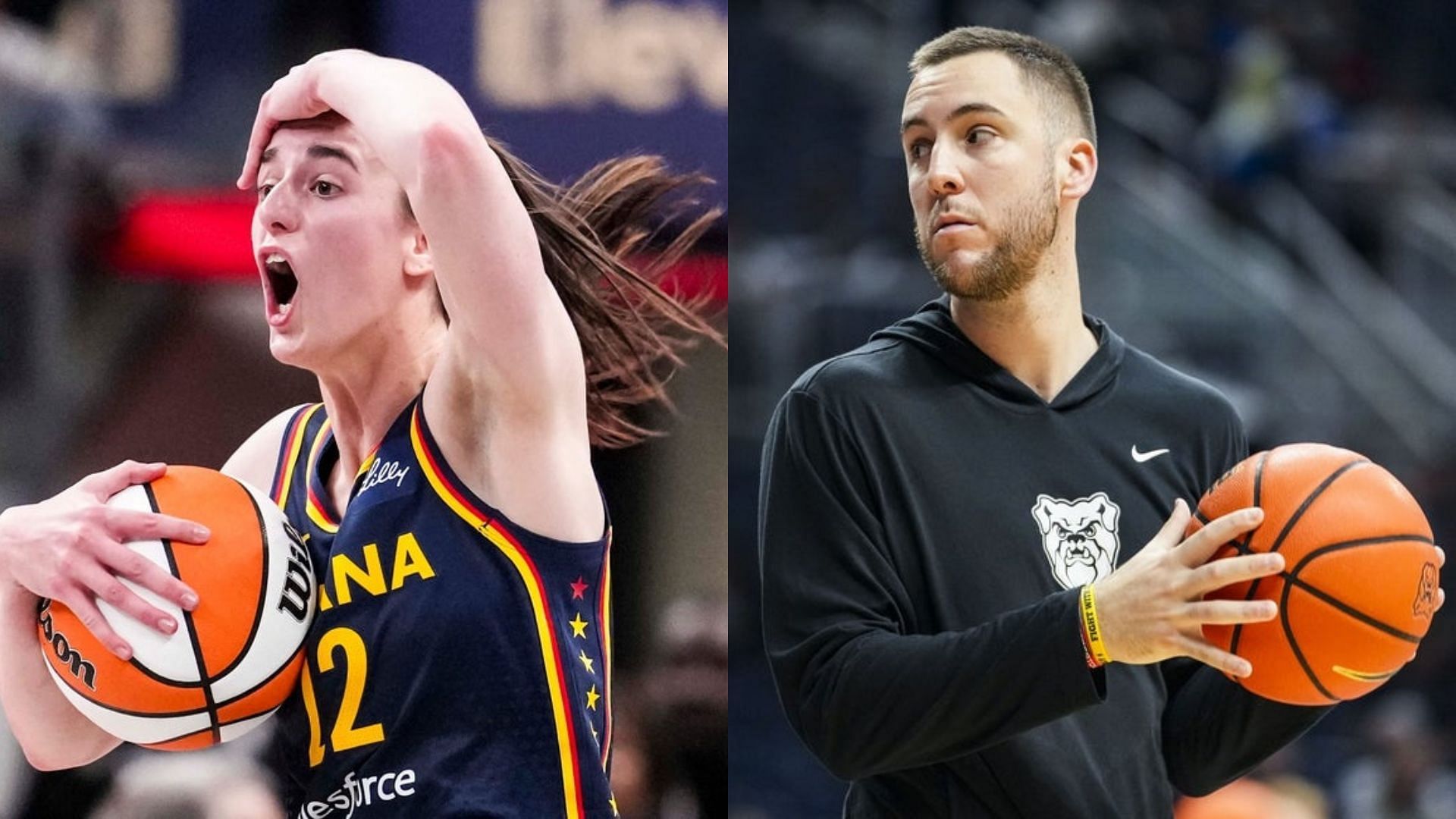 Indiana Fever guard Caitlin Clark and Connor McCaffery. Source: Imagn