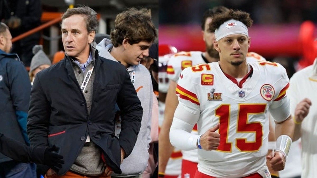 Cooper Manning (L) Texas Christian at Texas &amp; Patrick Mahomes (R) Super Bowl LIX-Kansas City Chiefs at Philadelphia Eagles (Image credits: Imagn)