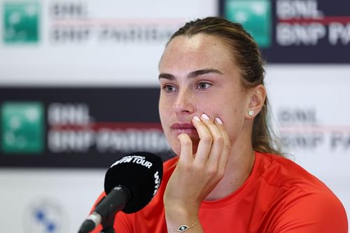 Aryna Sabalenka at a press-conference- Source: Getty