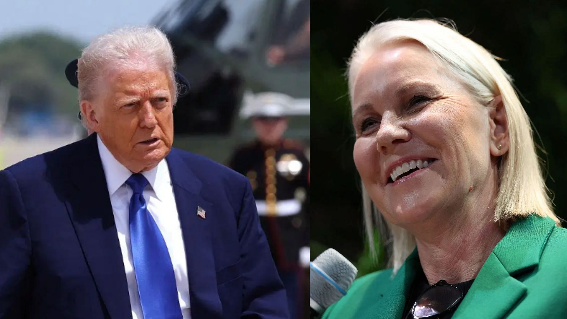 Donald Trump (L), Rennae Stubbs (R)