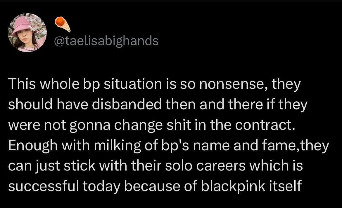 A fan comment on YGE&#039;s recent update (Image via X/@taelisabighands)