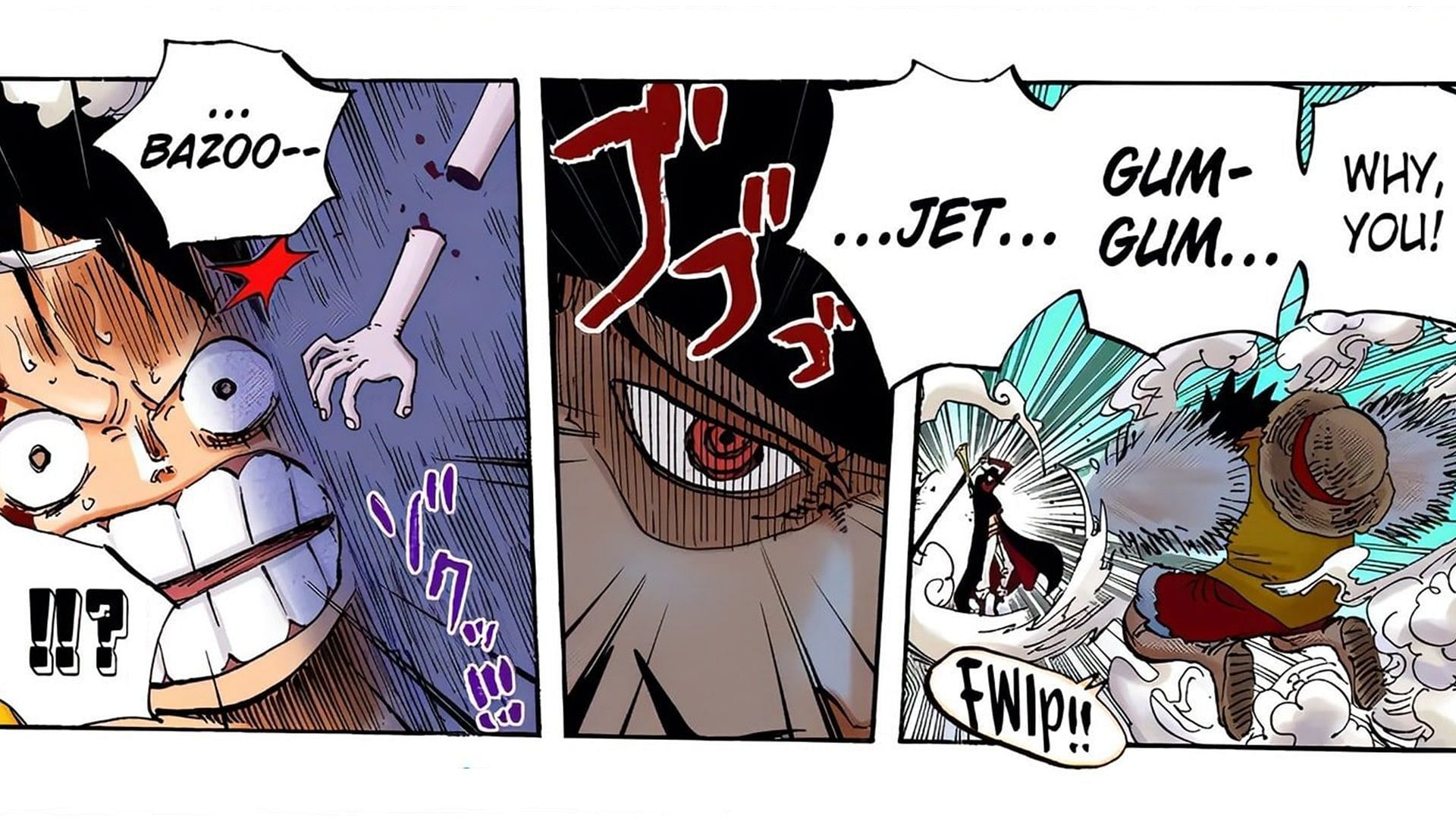 Luffy envisioning his arms cut off by Mihawk (Image via Shueisha)
