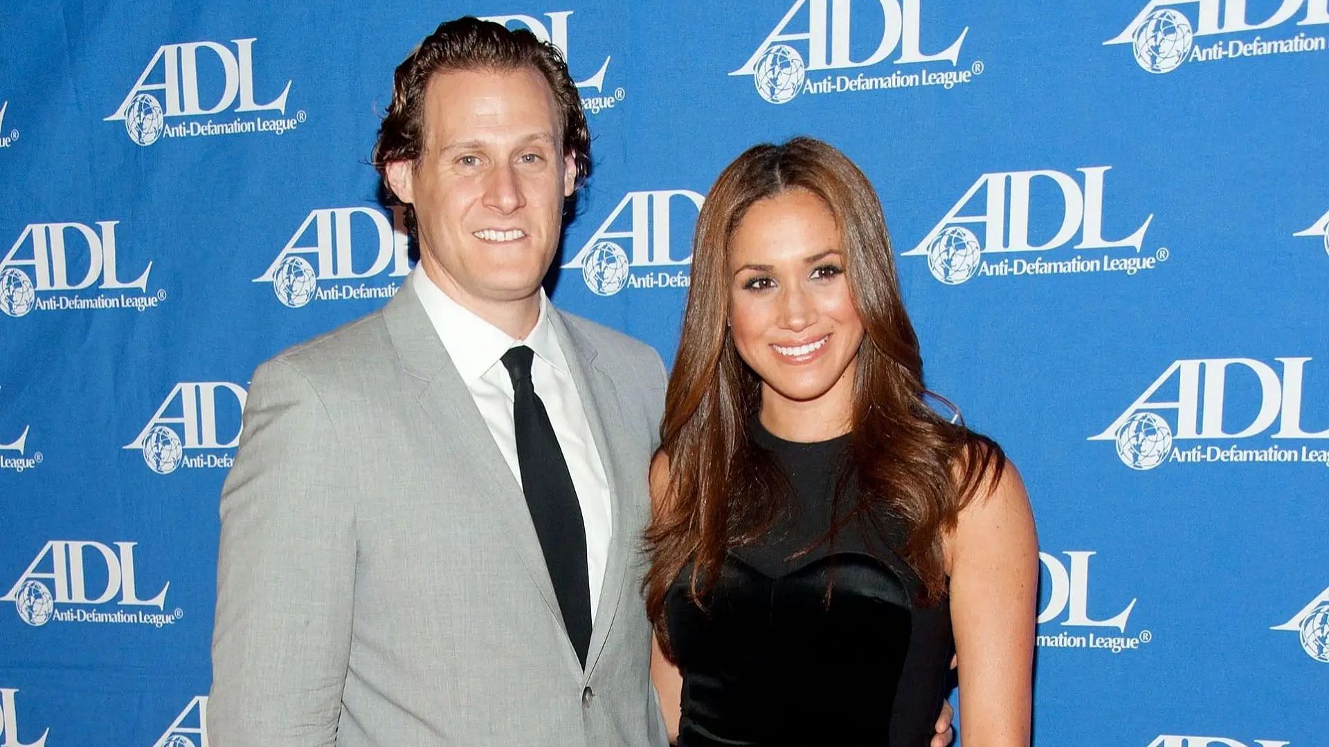 Meghan Markle and Trevor Engelson arrive at the Anti-Defamation League Entertainment Industry Awards Dinner at the Beverly Hilton(Image via Getty)