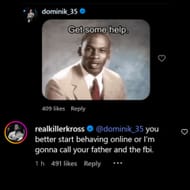 Dominik Mysterio and Karrion Kross engage in an online banter (Photo credits: Kross' Instagram post)