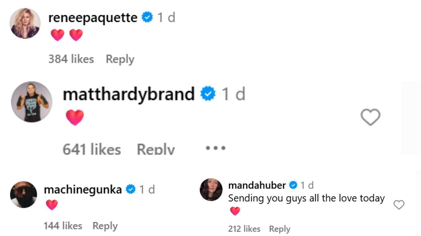 Former and current AEW stars respond to Jojo&#039;s post [Credit: Jojo&#039;s Instagram post]