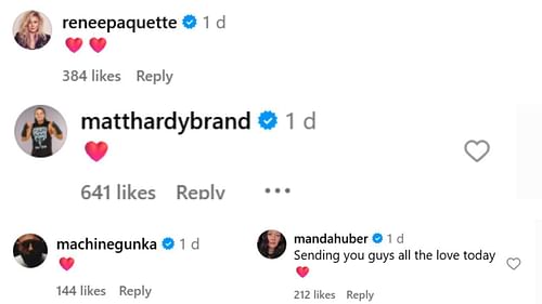 Former and current AEW stars respond to Jojo's post [Credit: Jojo's Instagram post]